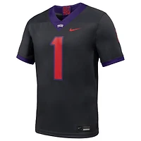 Men's Nike #1 Anthracite TCU Horned Frogs Alternate Game Football Jersey
