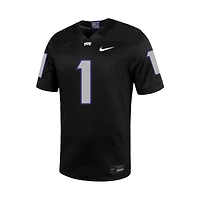 Maillot de football Nike #1 noir pour homme TCU Horned Frogs Untouchable