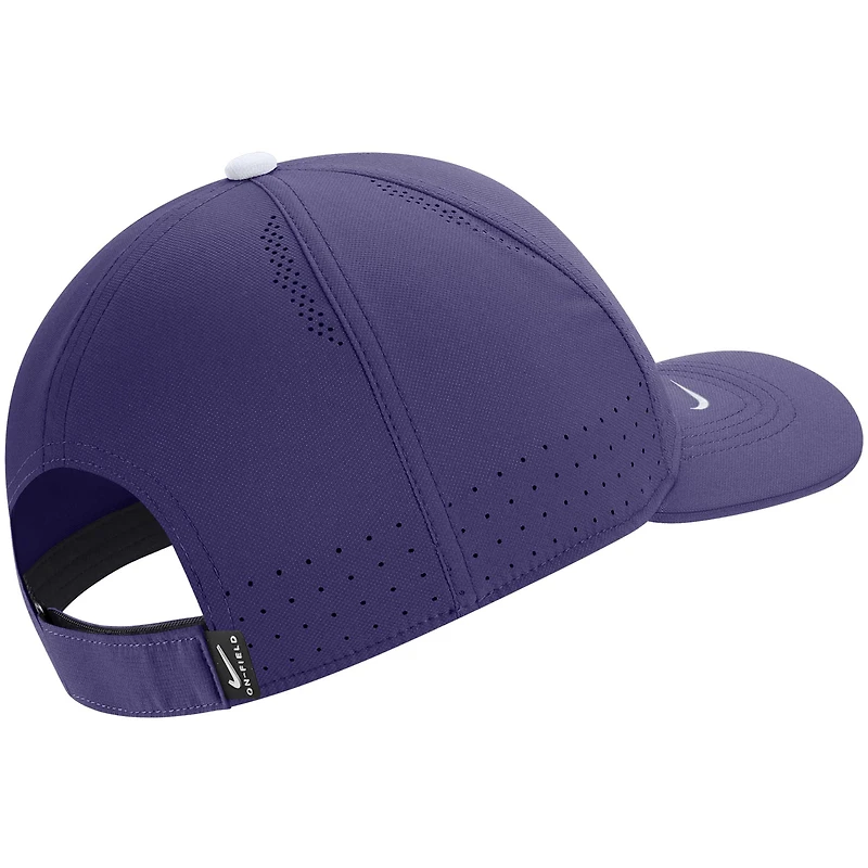 Nike TCU Horned Frogs 2023 Sideline Legacy91 Performance Casquette réglable pour homme Violet