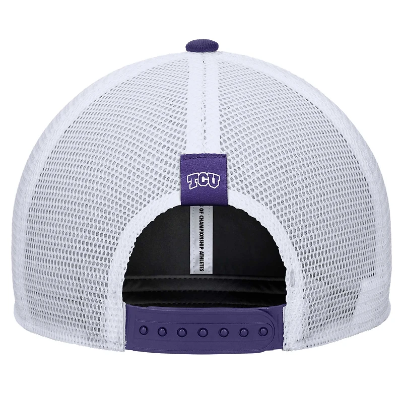Casquette ajustable Nike TCU Horned Frogs 2024/25 Sideline Rise Trucker pour homme