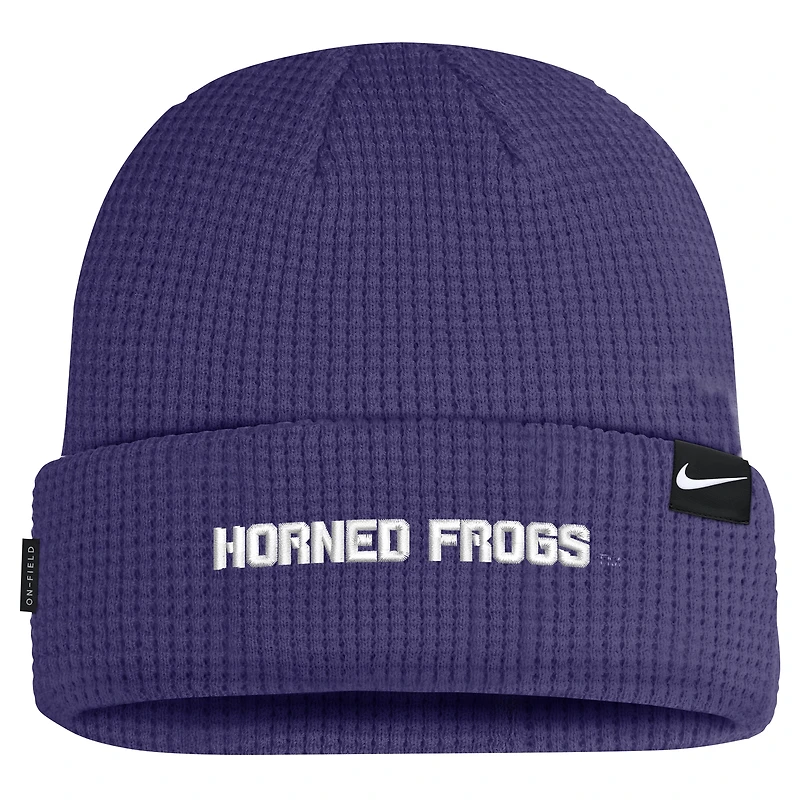 Men's Nike Purple TCU Horned Frogs 2024 Sideline Terra Cuffed Knit Hat