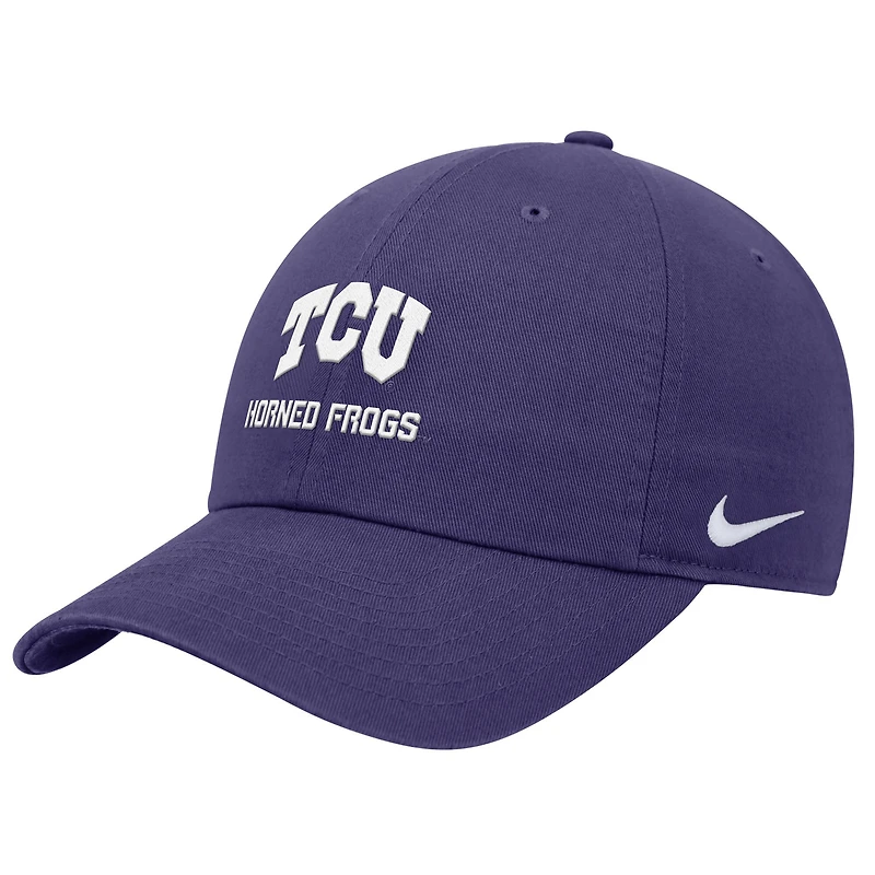 Casquette ajustable Nike blanche TCU Horned Frogs 2025 On-Field Club pour homme