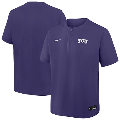 Coupe-vent Nike TCU Horned Frogs violet pour homme, à col zippé et technologie Dri-FIT.