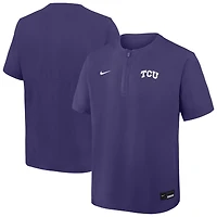 Coupe-vent Nike TCU Horned Frogs violet pour homme, à col zippé et technologie Dri-FIT.