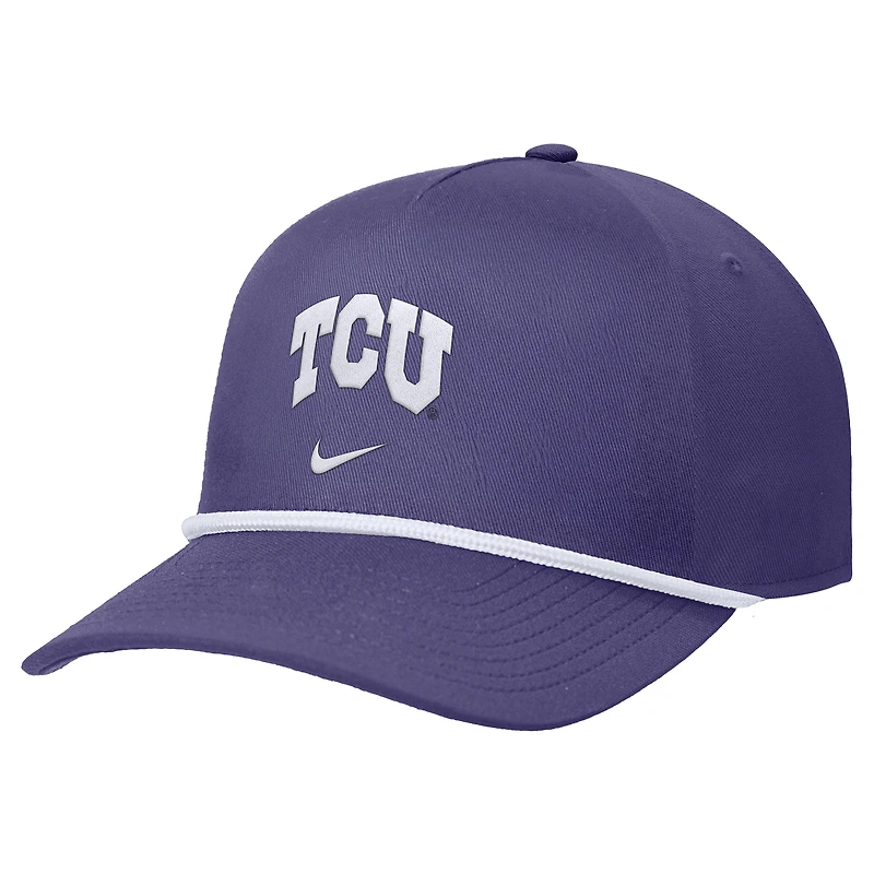 Casquette ajustable Nike violette TCU Horned Frogs Rise pour homme