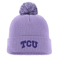 Men's Nike Purple TCU Horned Frogs Tonal Peak Cuffed Knit Hat with Pom