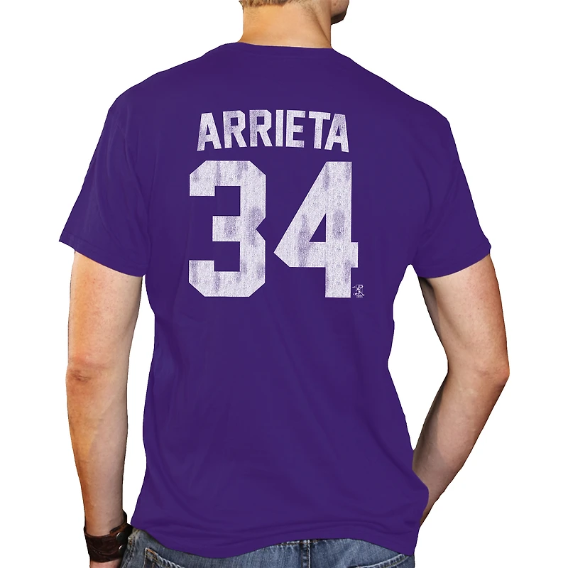Men's Original Retro Brand Jake Arrieta Purple TCU Horned Frogs NCAA Baseball T-Shirt