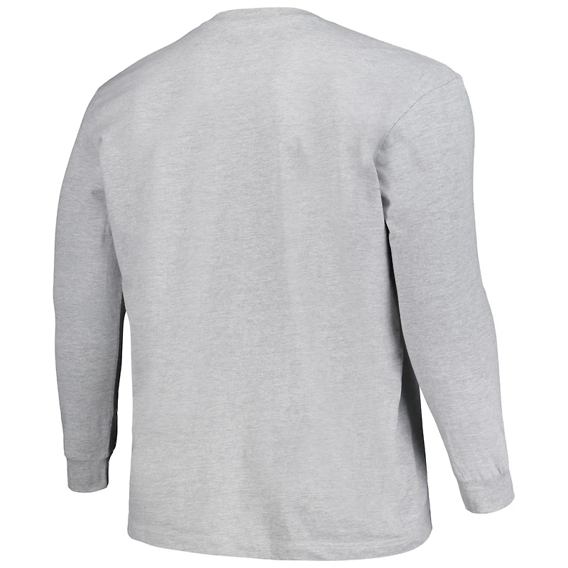 Men's Profile Gray TCU Horned Frogs Big & Tall Two-Hit Long Sleeve T-Shirt