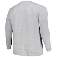 Men's Profile Gray TCU Horned Frogs Big & Tall Two-Hit Long Sleeve T-Shirt