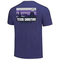 T-shirt rayé violet pour homme TCU Horned Frogs Campus Skyline