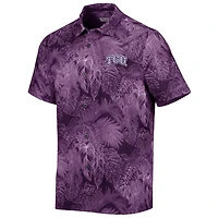 Men's Tommy Bahama Purple TCU Horned Frogs Coast Luminescent Fronds IslandZone Button-Up Camp Shirt