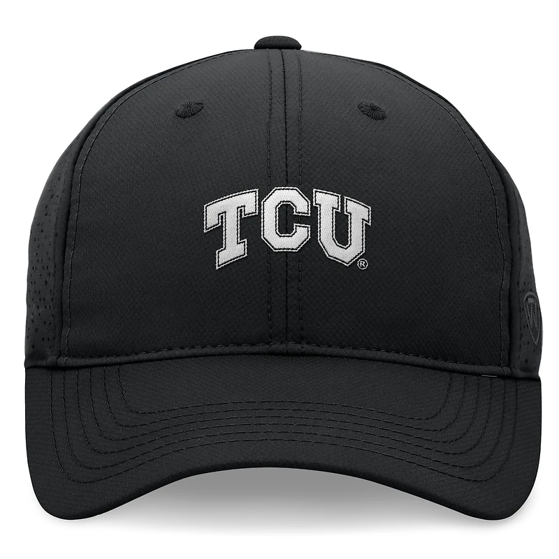 Men's Top of the World Black TCU Horned Frogs Liquesce Trucker Adjustable Hat