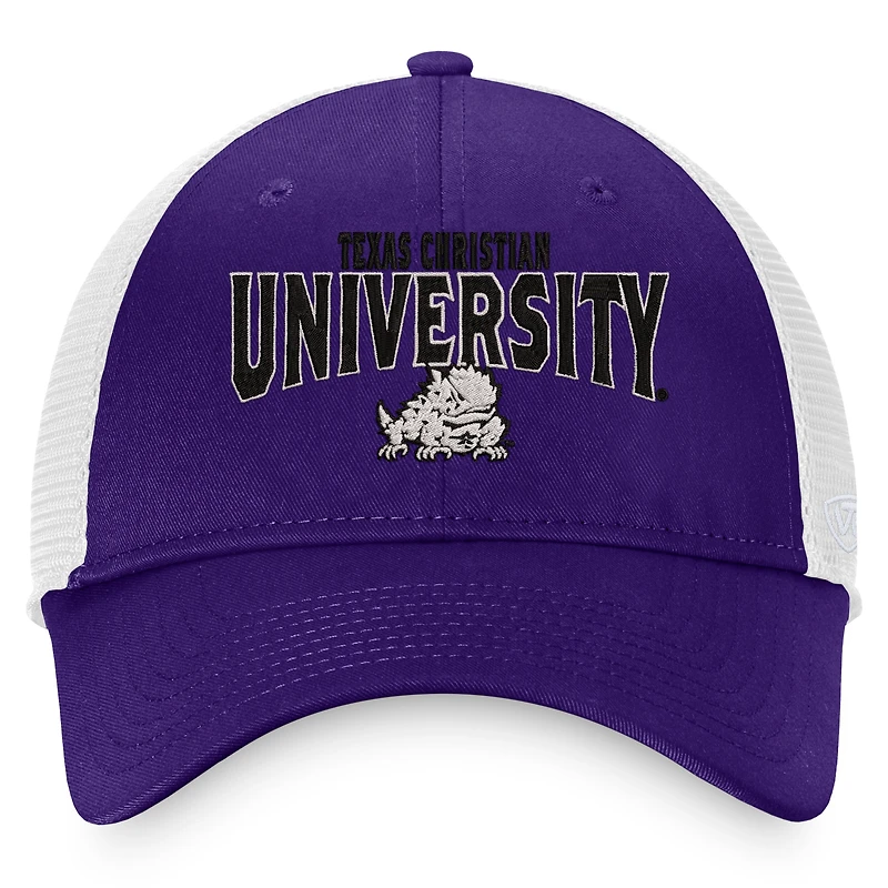Men's Top of the World Purple/White TCU Horned Frogs Breakout Trucker Snapback Hat