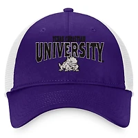 Men's Top of the World Purple/White TCU Horned Frogs Breakout Trucker Snapback Hat