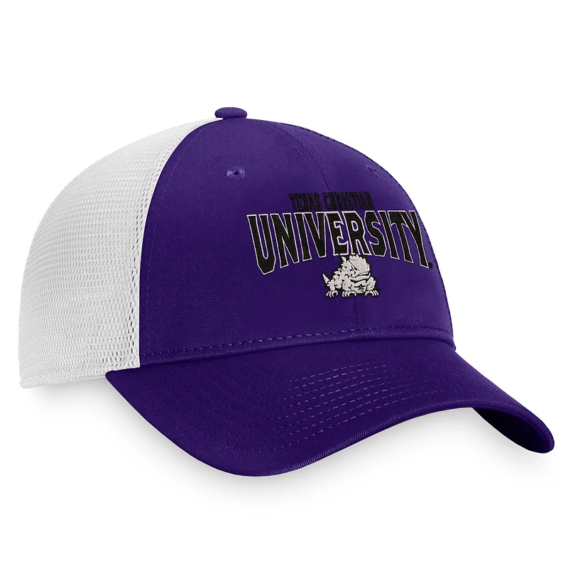 Men's Top of the World Purple/White TCU Horned Frogs Breakout Trucker Snapback Hat