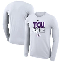 Nike  White TCU Horned Frogs 2023 On Court Bench Long Sleeve T-Shirt