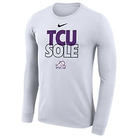 Nike  White TCU Horned Frogs 2023 On Court Bench Long Sleeve T-Shirt