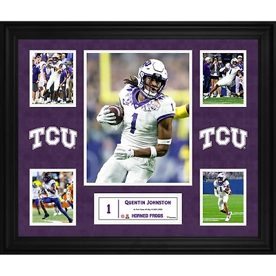 Collage encadré de 5 photos des Horned Frogs de TCU de Quentin Johnston