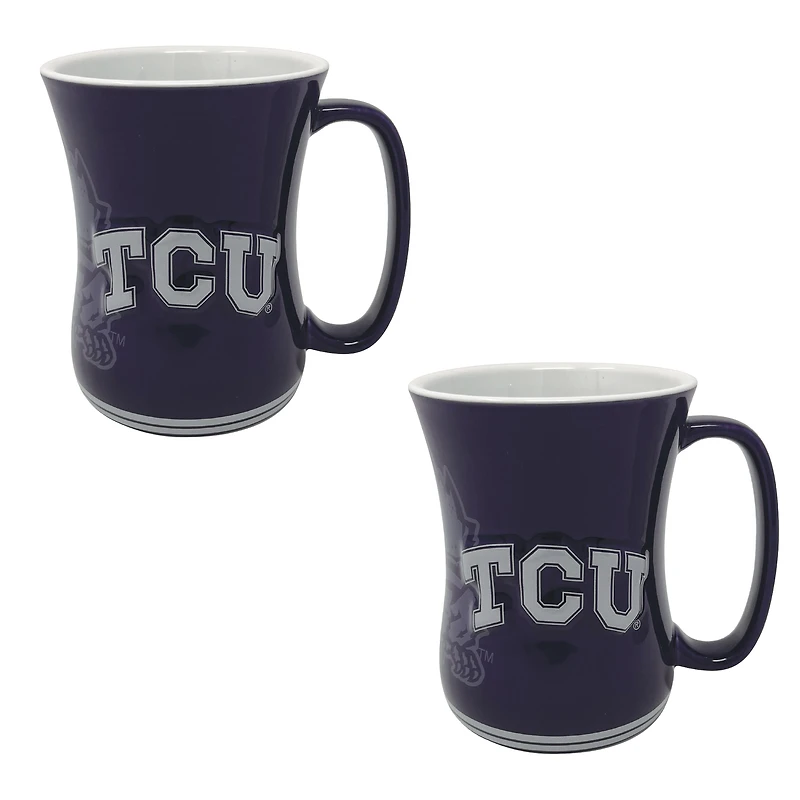 Lot de deux tasses barista sculptées TCU Horned Frogs (473 ml)