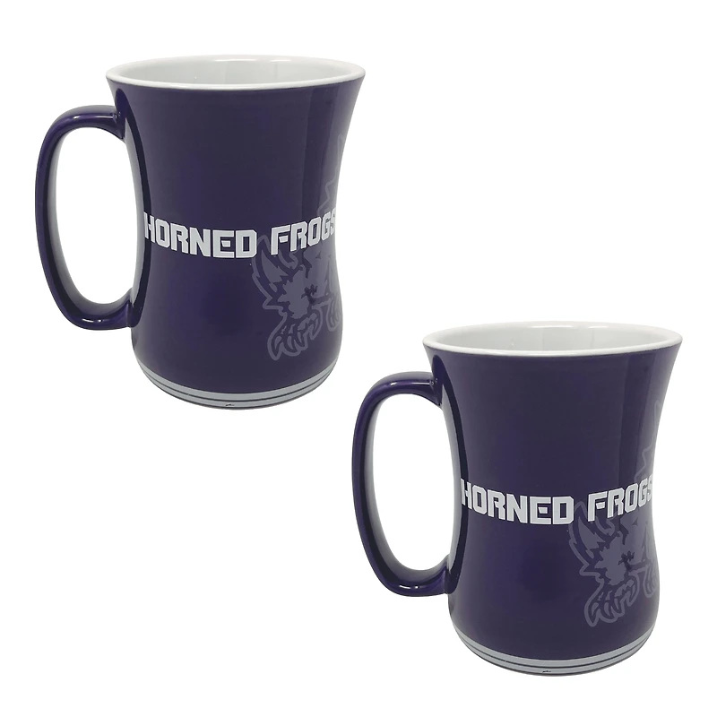 Lot de deux tasses barista sculptées TCU Horned Frogs (473 ml)