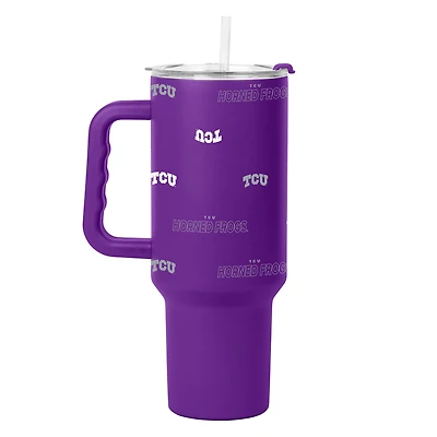 Verre à revêtement en poudre Step and Repeat de 40 oz de TCU Horned Frogs