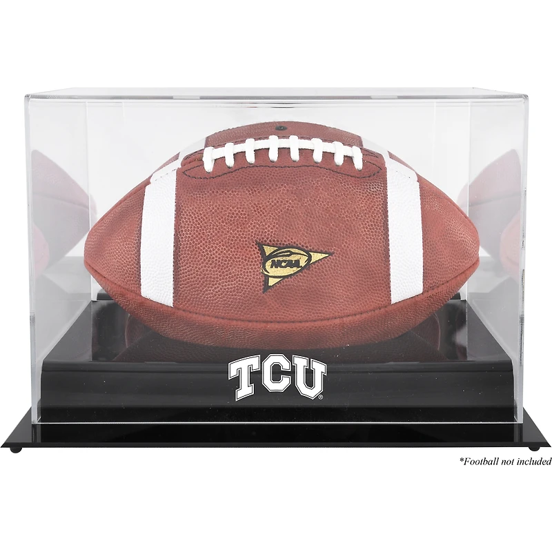 TCU Horned Frogs Black Base Team Logo Football Display Case with Mirror Back