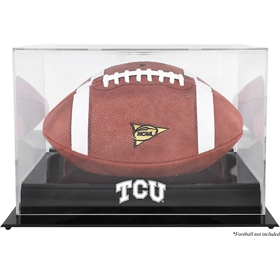 TCU Horned Frogs Black Base Team Logo Football Display Case with Mirror Back