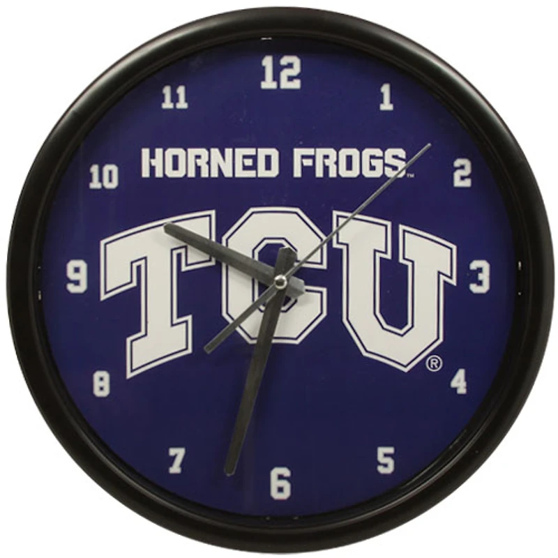 Horloge de base TCU Horned Frogs Black Rim