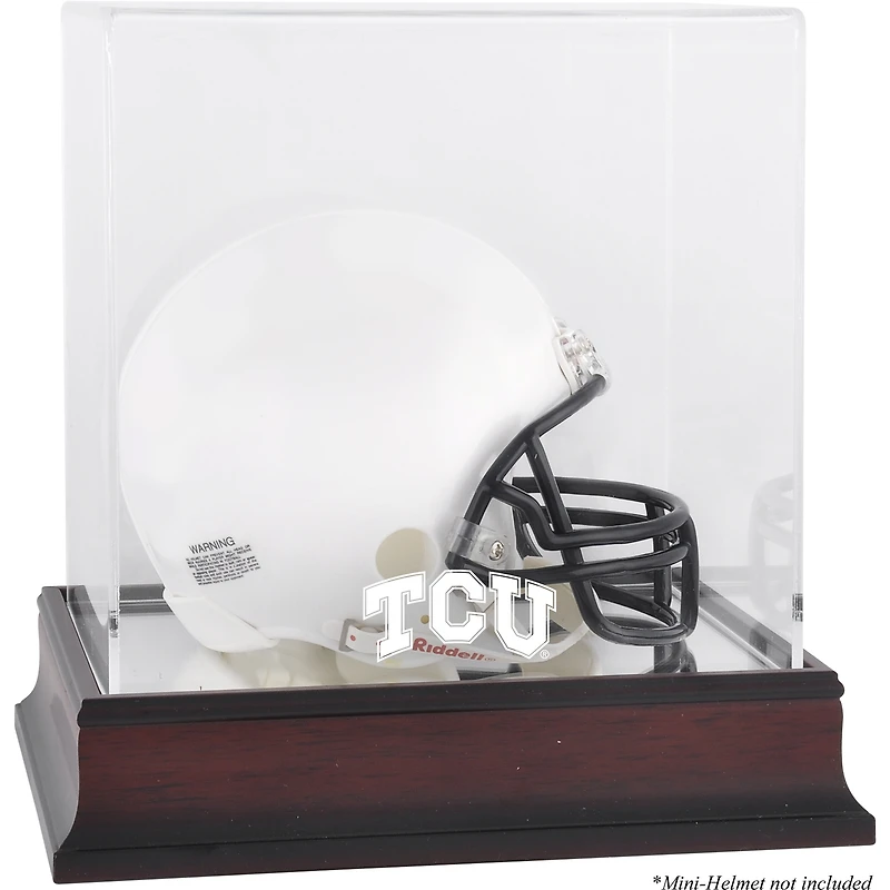 TCU Horned Frogs Mahogany Logo Mini Helmet Display Case with Mirror Back