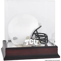 TCU Horned Frogs Mahogany Logo Mini Helmet Display Case with Mirror Back
