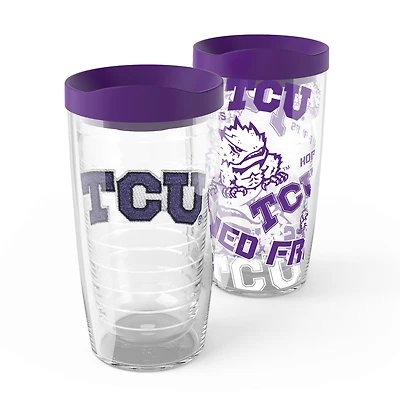 Tervis TCU Grenouilles à cornes, paquet de 2, 16 oz. Ensemble de gobelets concurrents et emblèmes
