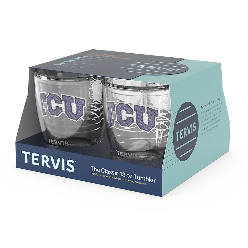 Tervis TCU Grenouilles à cornes, paquet de 4, 12 oz. Ensemble de gobelets emblème