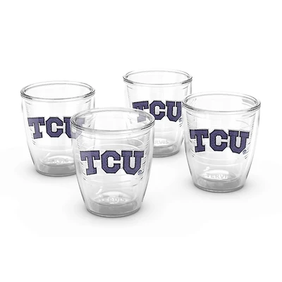 Tervis TCU Grenouilles à cornes, paquet de 4, 12 oz. Ensemble de gobelets emblème