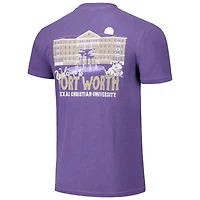 T-shirt unisexe violet TCU Horned Frogs Hyper Local Bienvenue sur le campus