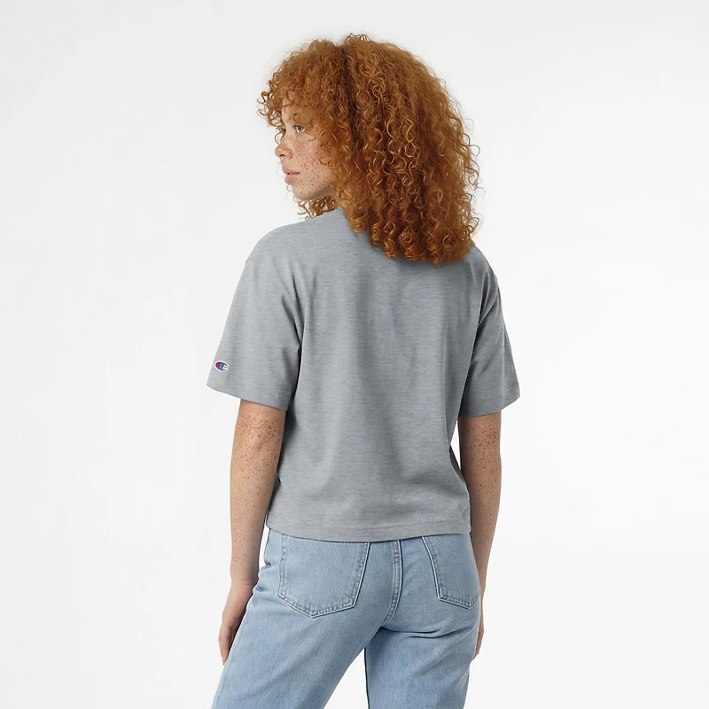 Women's Champion Gray TCU Horned Frogs Waist Length Wordmark T-Shirt