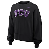 Women's Nike Black TCU Horned Frogs Phoenix Fleece Pullover Sweatshirt