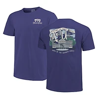 T-shirt violet pour femme avec inscription « Campus Scene Drawing » (TCU Horned Frogs)