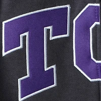 Youth Charcoal TCU Horned Frogs Applique Arch & Logo Full-Zip Hoodie