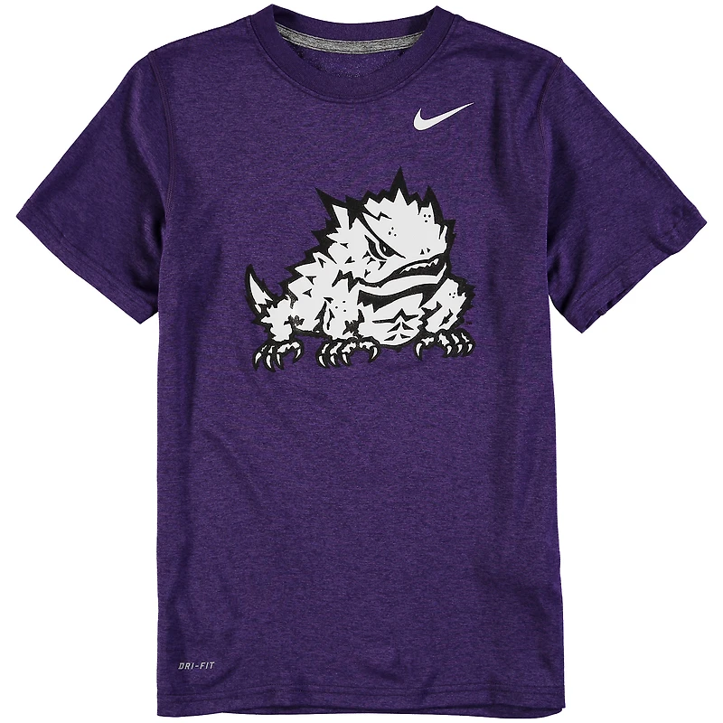 T-shirt Nike TCU Horned Frogs violet avec logo Legend Performance pour jeune