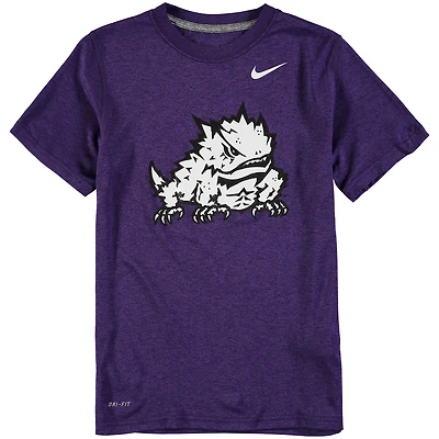 T-shirt Nike TCU Horned Frogs violet avec logo Legend Performance pour jeune