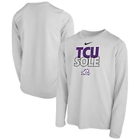 Youth Nike  White TCU Horned Frogs 2023 On Court Sole Bench T-Shirt