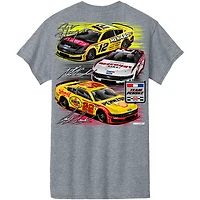 T-shirt Team Penske Athletic Heather Gray pour hommes, modèle « Team Three-Car Team ».