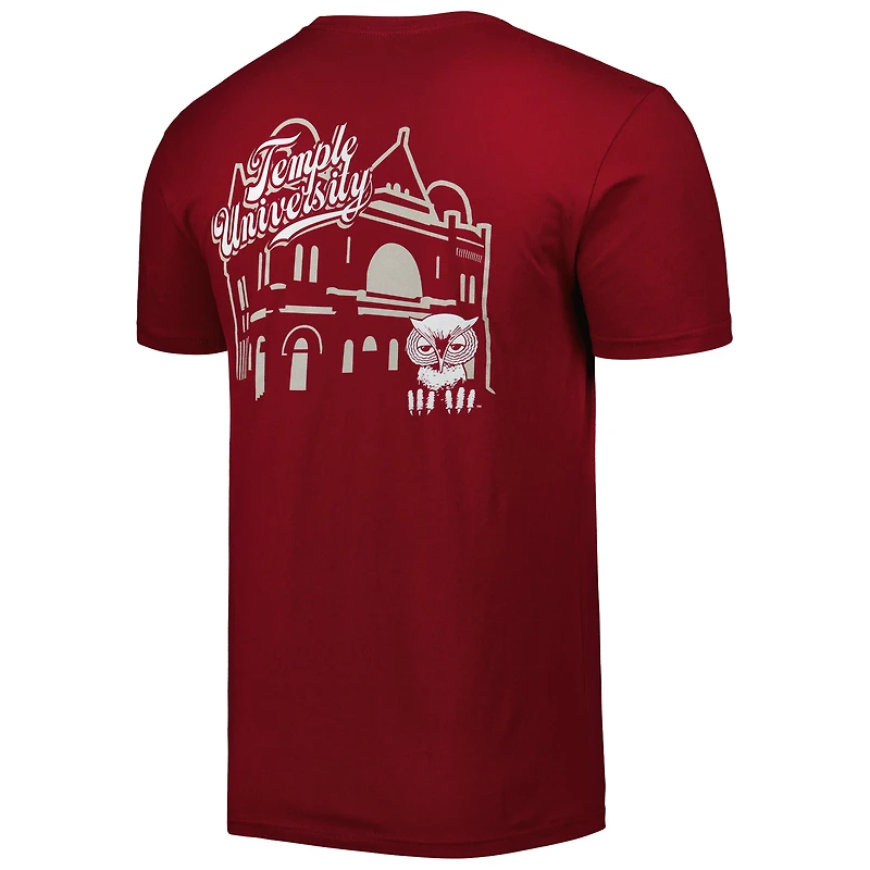 T-shirt premium pour hommes Cherry Temple Owls Mascot Landscape