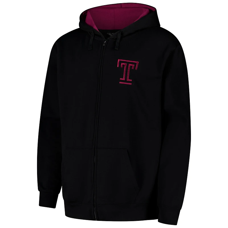 Sweat à capuche zippé Colosseum Black Temple Owls Arch & Logo 3.0 pour homme