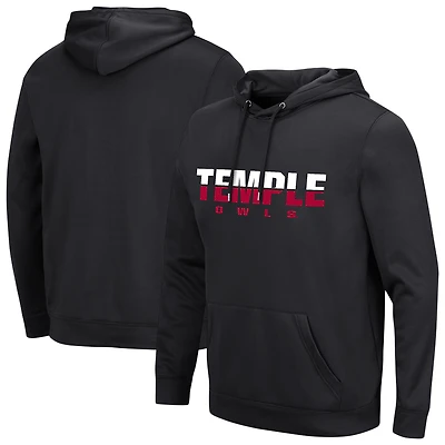 Men's Colosseum Black Temple Owls Lantern Pullover Hoodie