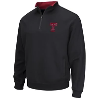 Men's Colosseum Black Temple Owls Tortugas Quarter-Zip Pullover Sweatshirt