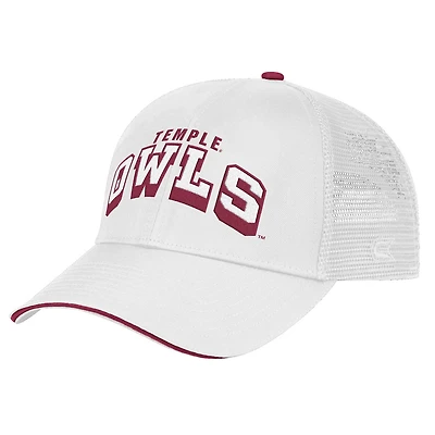 Men's Colosseum White Temple Owls Wyatt Adjustable Hat