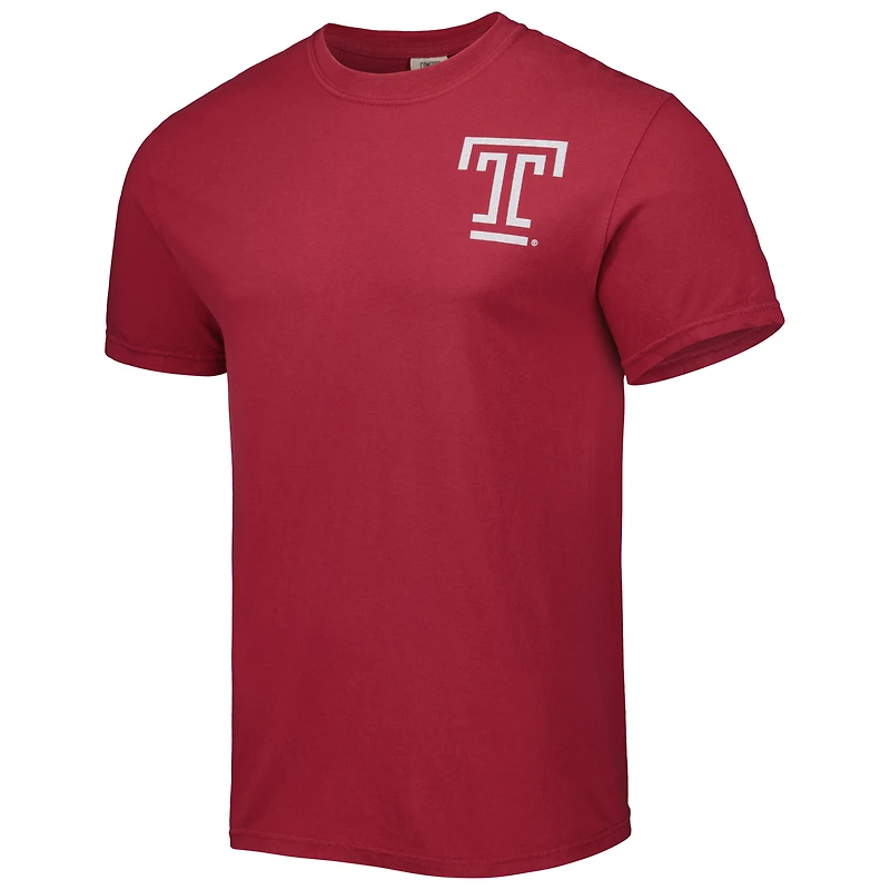 T-shirt homme rouge Temple Owls Landscape Shield