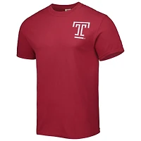 T-shirt homme rouge Temple Owls Landscape Shield