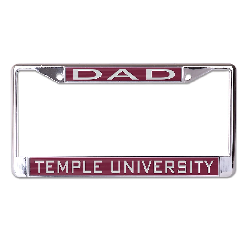 Cadre de plaque d'immatriculation WinCraft Temple Owls S/L Dad